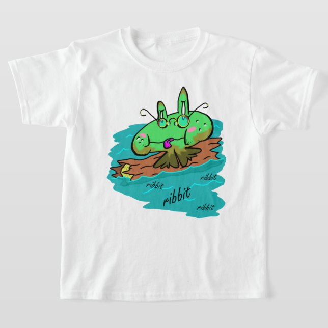 Log Frog Ribbit 1 k T-Shirt (Laydown)