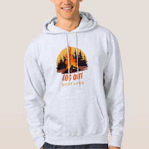 LOG OUT Campfire Burt Lake Michigan Hoodie
