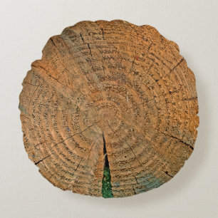 Log Slice Round Pillow