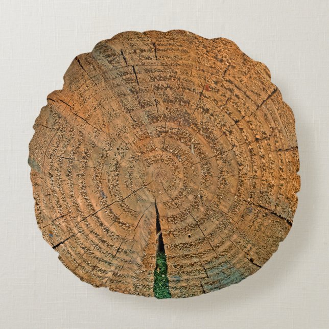 Log Slice Round Pillow (Front)