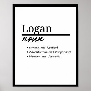 Logan, Boy Personalized Name Definition Poster