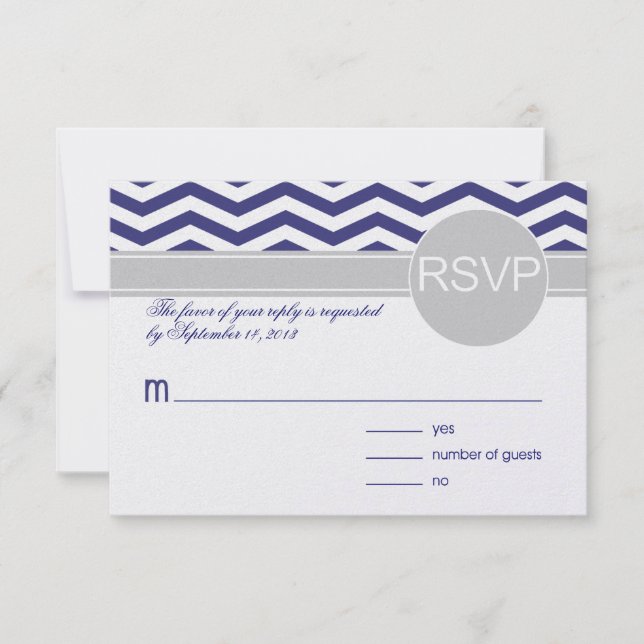 Logan & Derek RSVP | PAPIER GLACE gris marine (Devant)