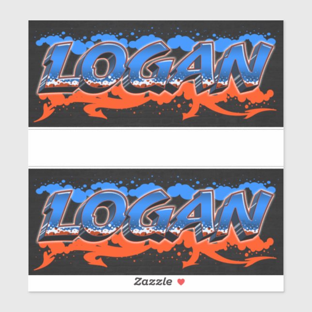 Logan First Name Graffiti Sticker (Sheet)