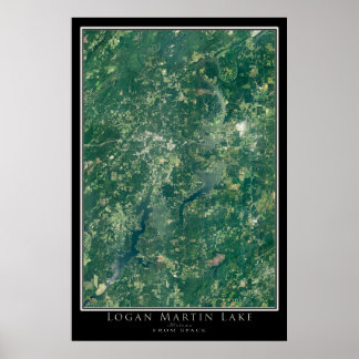 Logan Martin Lake Alabama Satellite Poster Map
