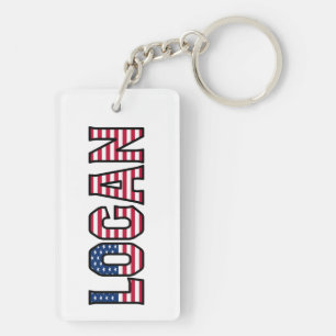 Logan Name Vorname USA Flagge Anhänger Schlüssel Keychain
