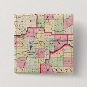 Logan, Sangamon, Christian counties 2 Inch Square Button