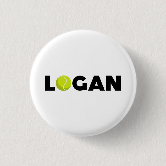 Logan Tennis 1 Inch Round Button (Front)