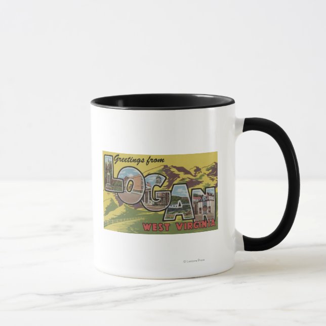 Logan, West Virginia - Large Letter Scenes Mug (Right)