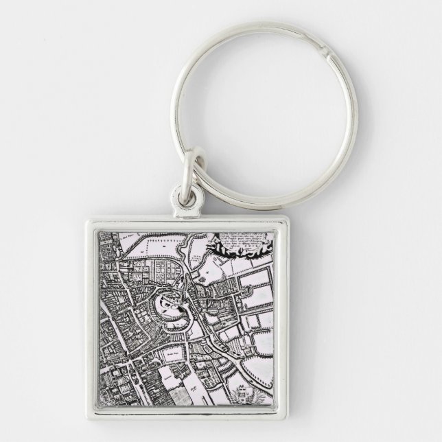 Loggan's map of Oxford, Western Sheet Keychain (Front)