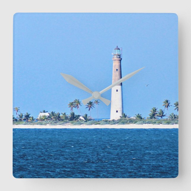 Loggerhead Key Lighthouse, Dry Tortugas Florida Square Wall Clock (Front)