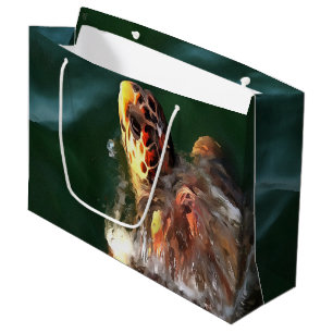 Loggerhead Sea Turtle Artistic Portrait Large Gift Bag