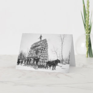 Loggers At Work, 1890 Card