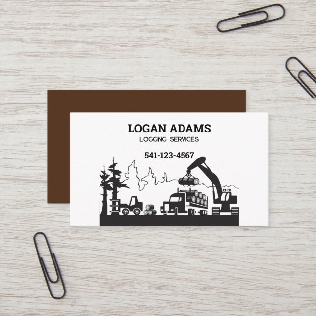 Logging Service Business Card (Front/Back In Situ)