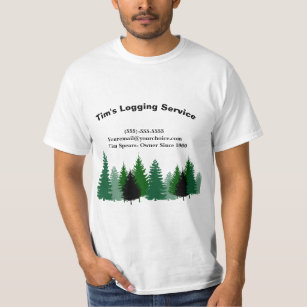 Logging Service with green and black tress  T-Shirt