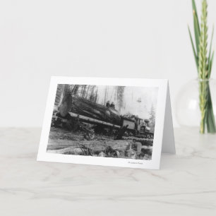 Logging Train carrying men and Card