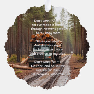 Logging Truck Driver  Memorial Keepsake  Ornament Card
