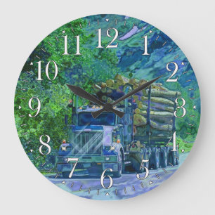 Logging Truck Lumber Haulage Wall Clock