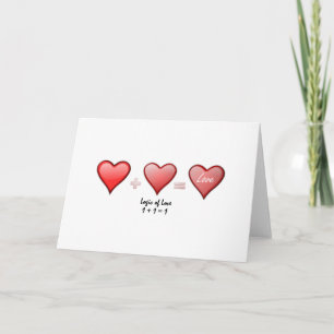 Logic of Love  One Plus One Valentine's Day Holiday Card
