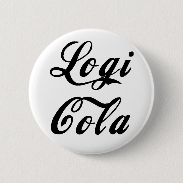 LogiCola script 2 Inch Round Button (Front)