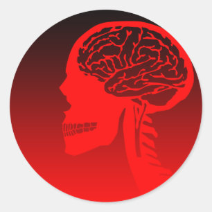 logicskull classic round sticker