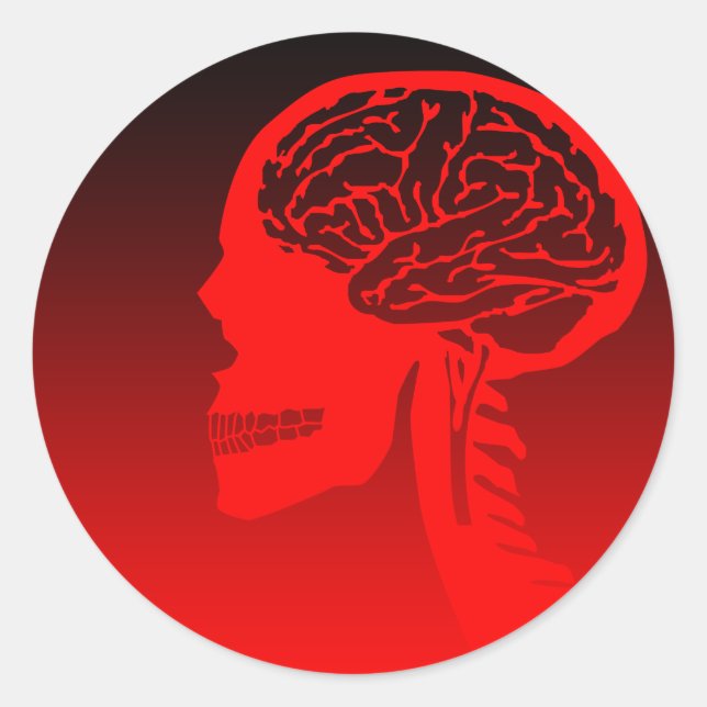 logicskull classic round sticker (Front)