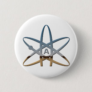 Logidea atheist atomic symbol 2 inch round button