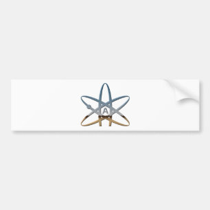 Logidea atheist atomic symbol bumper sticker