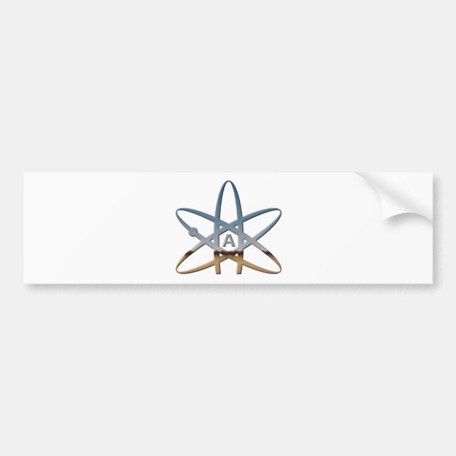 Logidea atheist atomic symbol bumper sticker (Front)