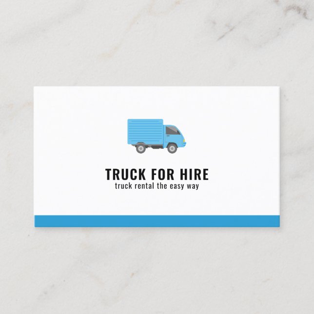 Logistics and Transport Truck for Hire Business Card (Front)