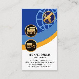 Logistics Global Pathway Layers Supply Chain Business Card