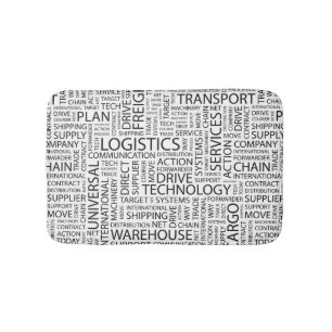 LOGISTICS pattern with words Bath Mat
