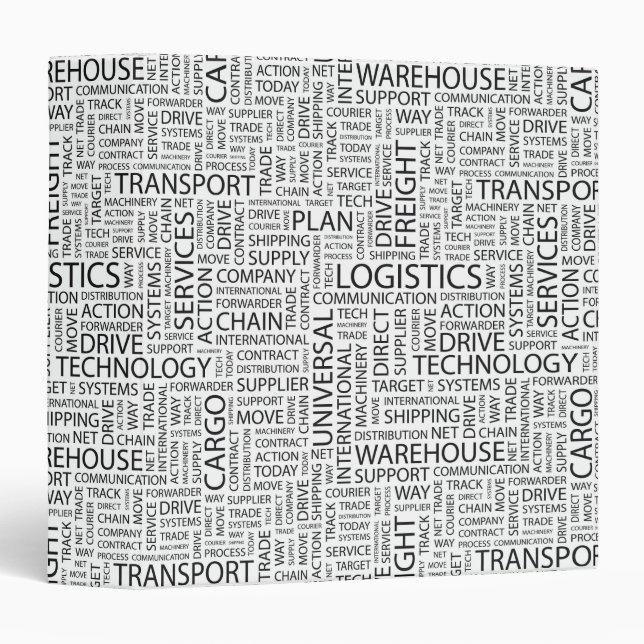 LOGISTICS pattern with words Binder (Front/Spine)