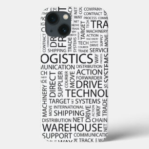 LOGISTICS pattern with words iPhone 13 Case