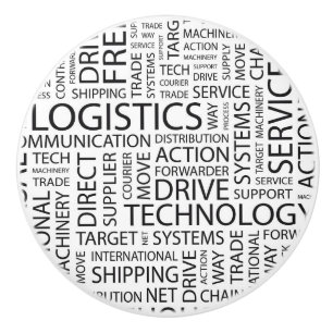 LOGISTICS pattern with words Ceramic Knob
