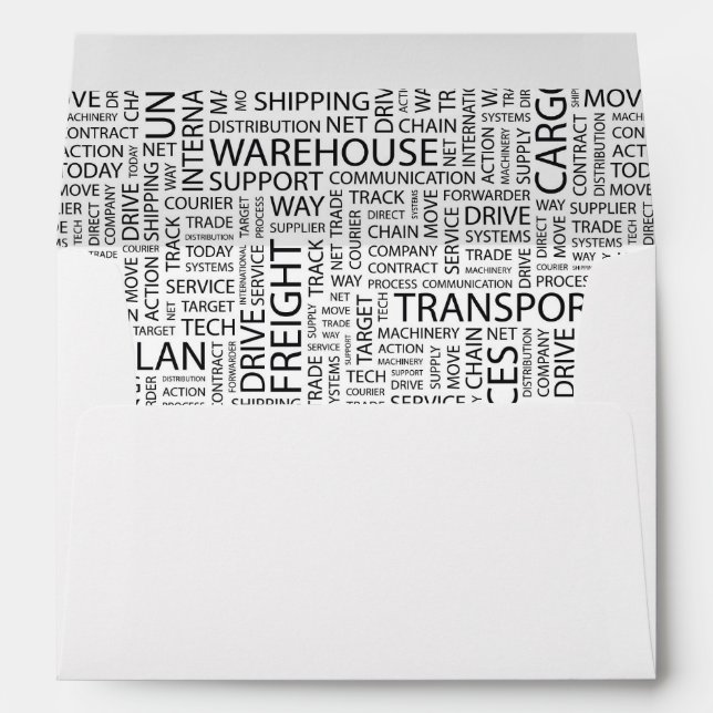 LOGISTICS pattern with words Envelopes (Back (Bottom))