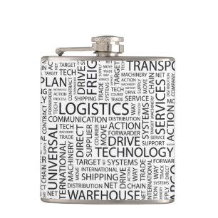 LOGISTICS pattern with words Hip Flask