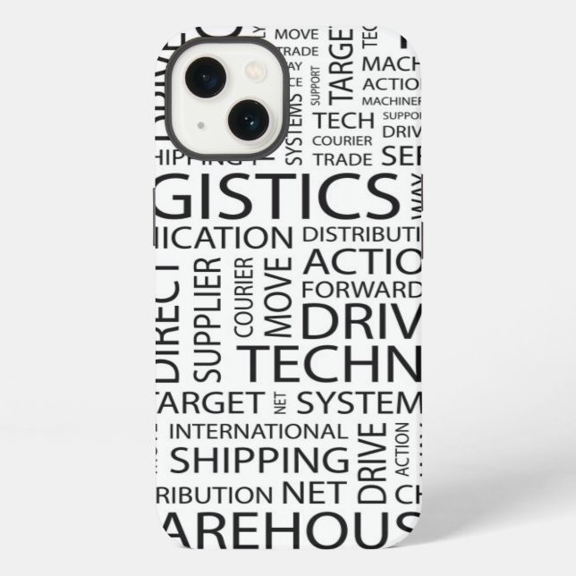 LOGISTICS pattern with words iPhone Case (Back)