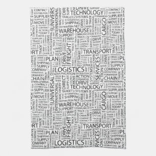 LOGISTICS pattern with words Kitchen Towel
