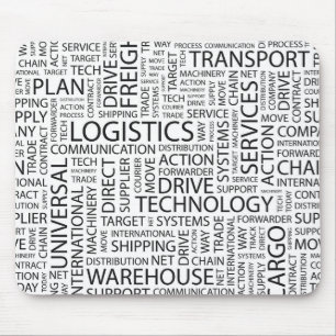 LOGISTICS pattern with words Mouse Pad