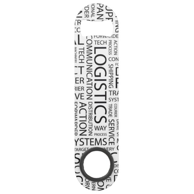 LOGISTICS pattern with words Speed Bottle Opener (Front)