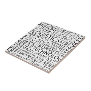 LOGISTICS pattern with words Tile