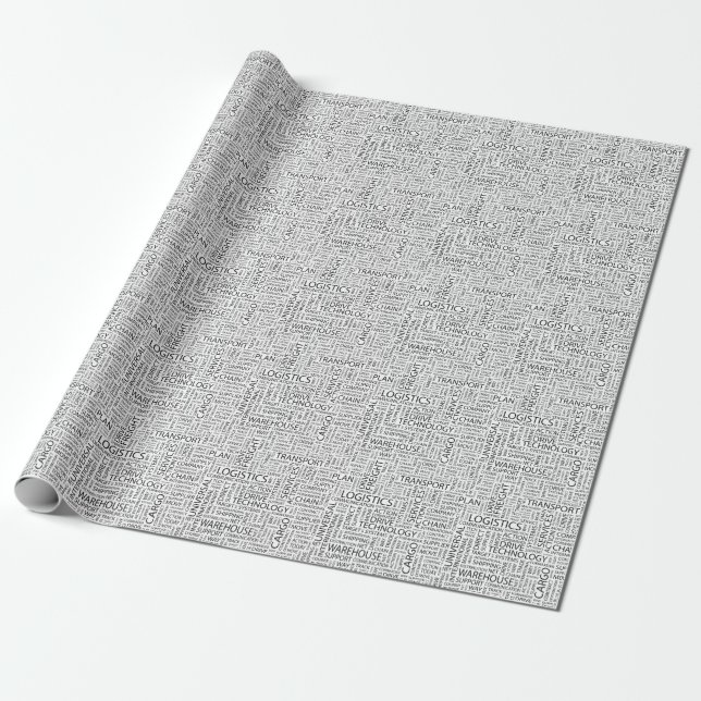LOGISTICS pattern with words Wrapping Paper (Unrolled)