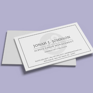 Logistics + Supply Chain Dept.   Minimal Style BW Business Card