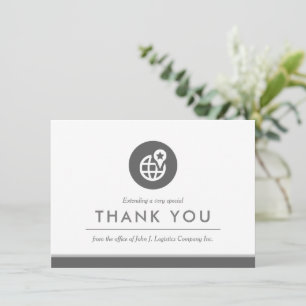 Logistics + Supply Chain   Minimal Flat Thank You Card