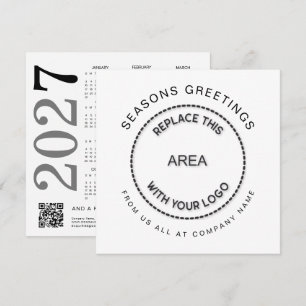 Logo 2027 Calendar QR Code Company Christmas Holiday Card