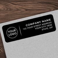 Logo 4 lines of text black business return address