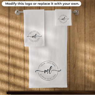 Logo à initiales de monogramme simple noir et blan