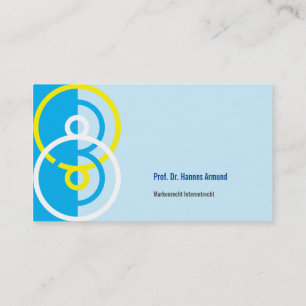 Logo Abstrait arrondi carte de visite bleu jaune