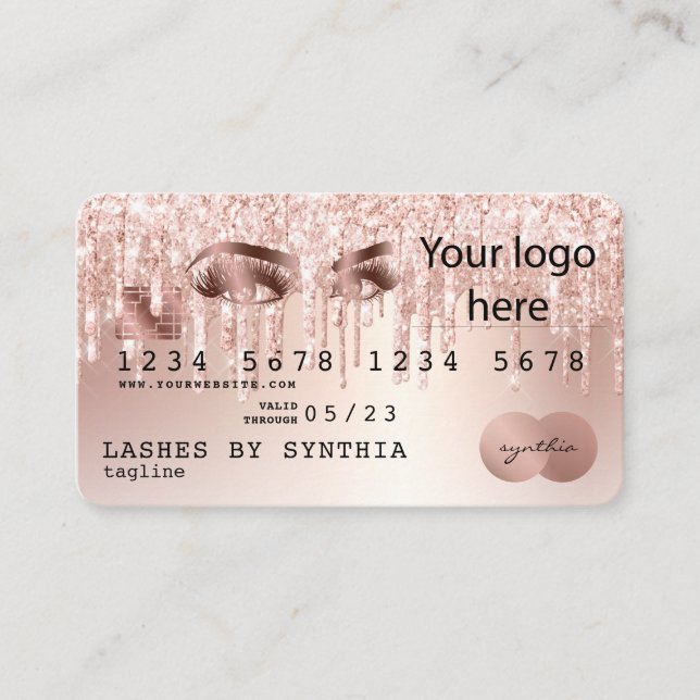 Logo ADD Rose Gold Long Lashes par carte de crédit (Devant)