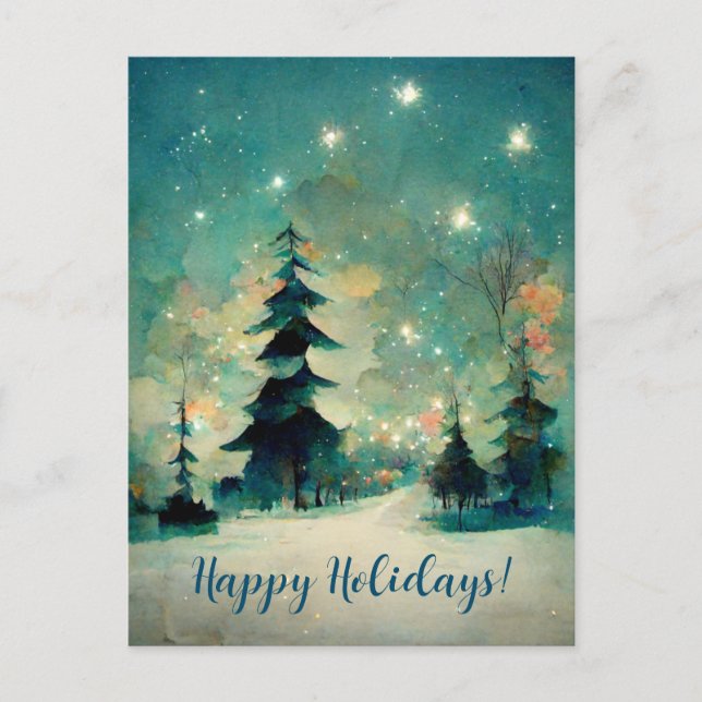 Logo Affaires Arbres de Noël Abstraits Carte posta (Devant)